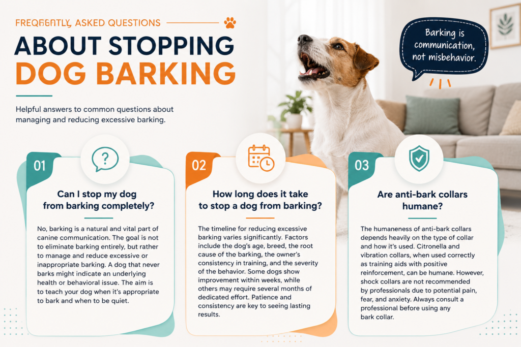 Frequently asked questions about stopping dog barking and humane barking management