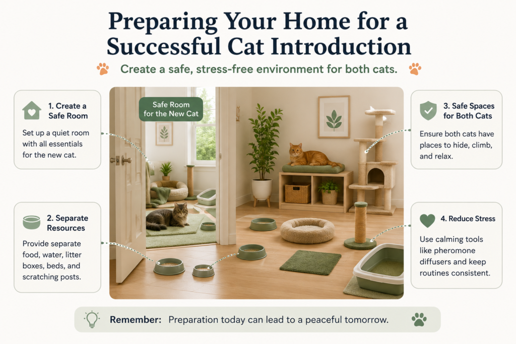 Preparing a home for a successful cat introduction