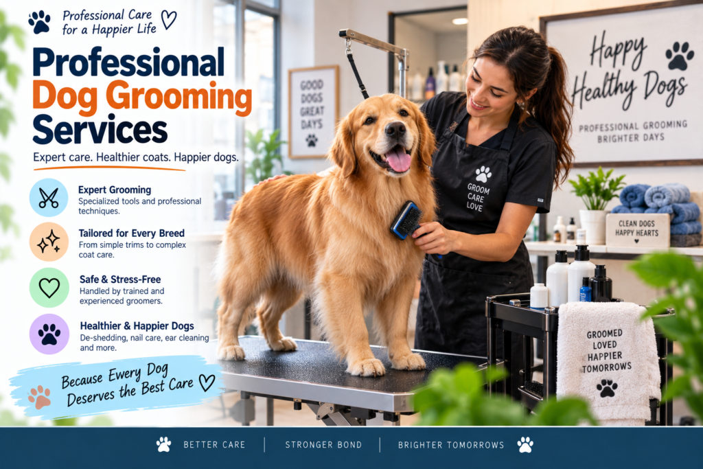 Professional dog grooming services for a healthy coat and happier dog