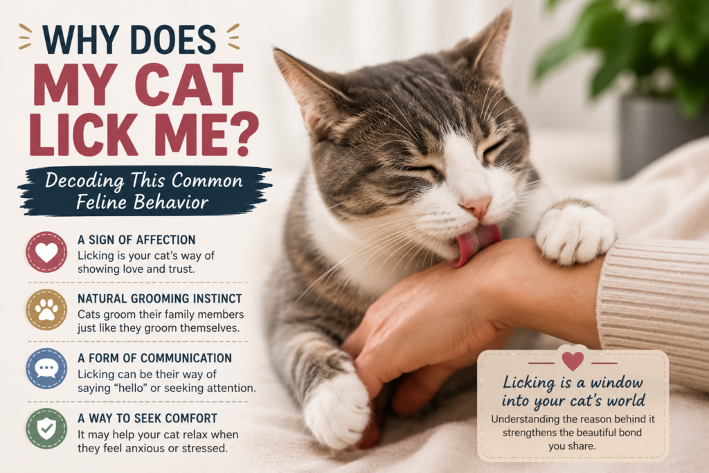 Reasons why cats lick their owners