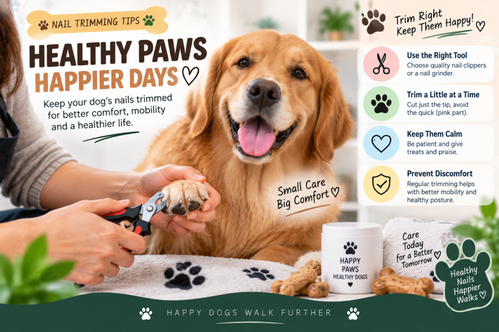 Dog nail trimming tips for healthy paws, comfort and better mobility